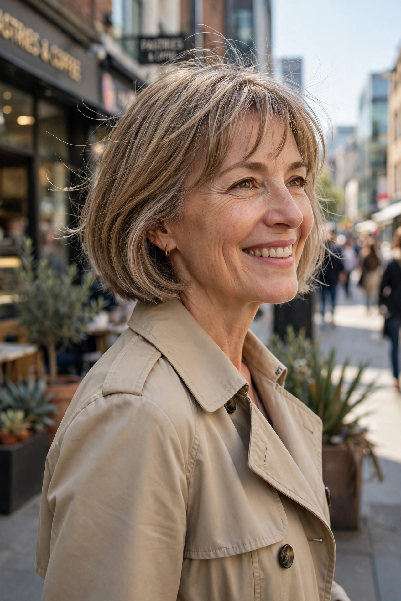 Wispy bangs bob with feathered fringe, soft hairstyles for thin hair for women over 50 inspiration