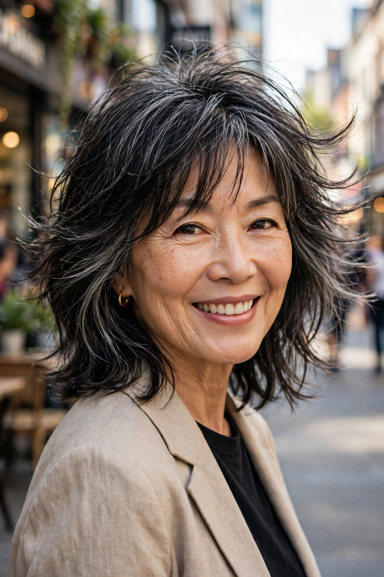 haircuts for women over 50 with feathered shaggy layers