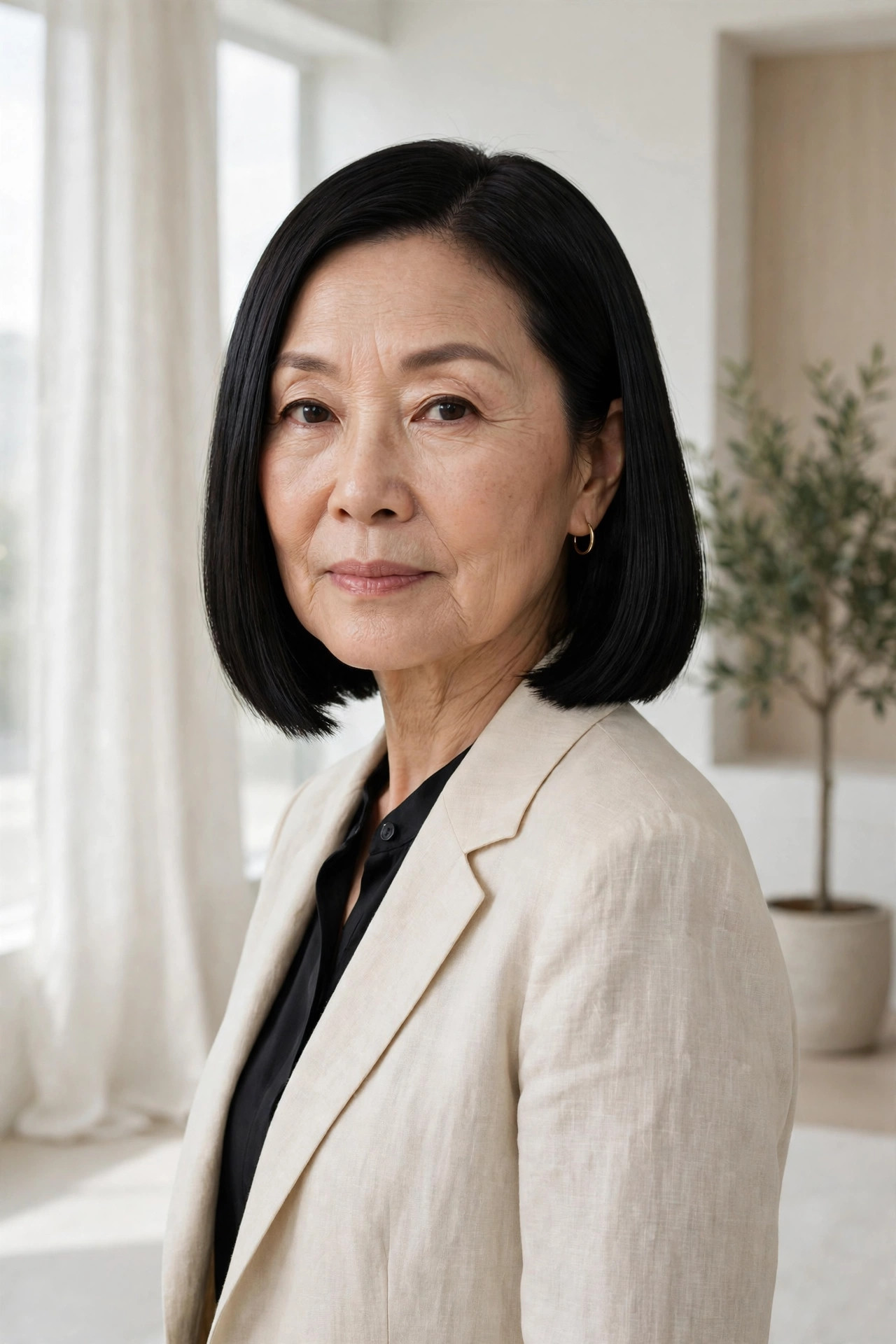 sleek straight bob among timeless haircuts for women over 50
