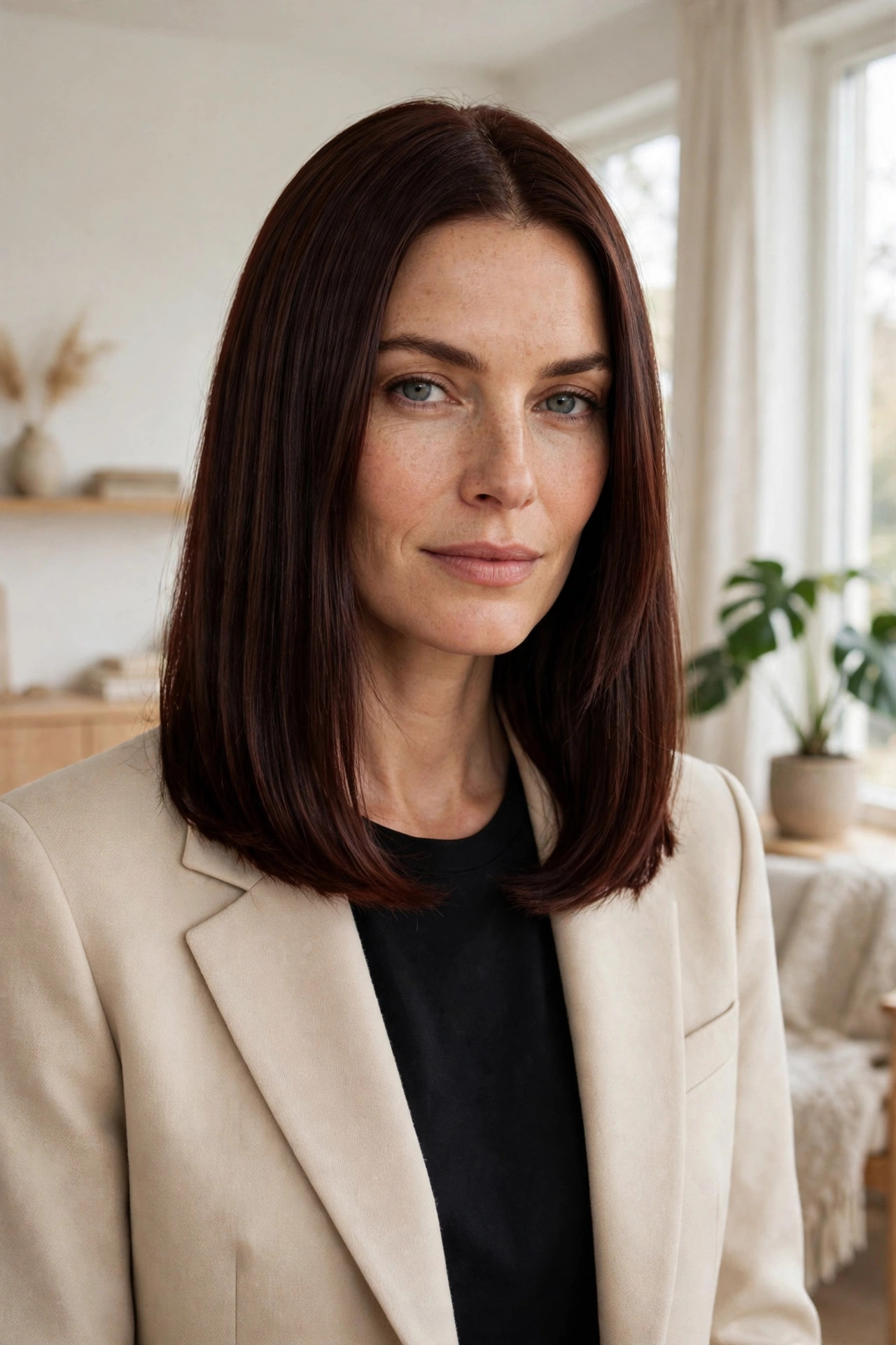 medium hairstyles for square faces with rounded collarbone cut