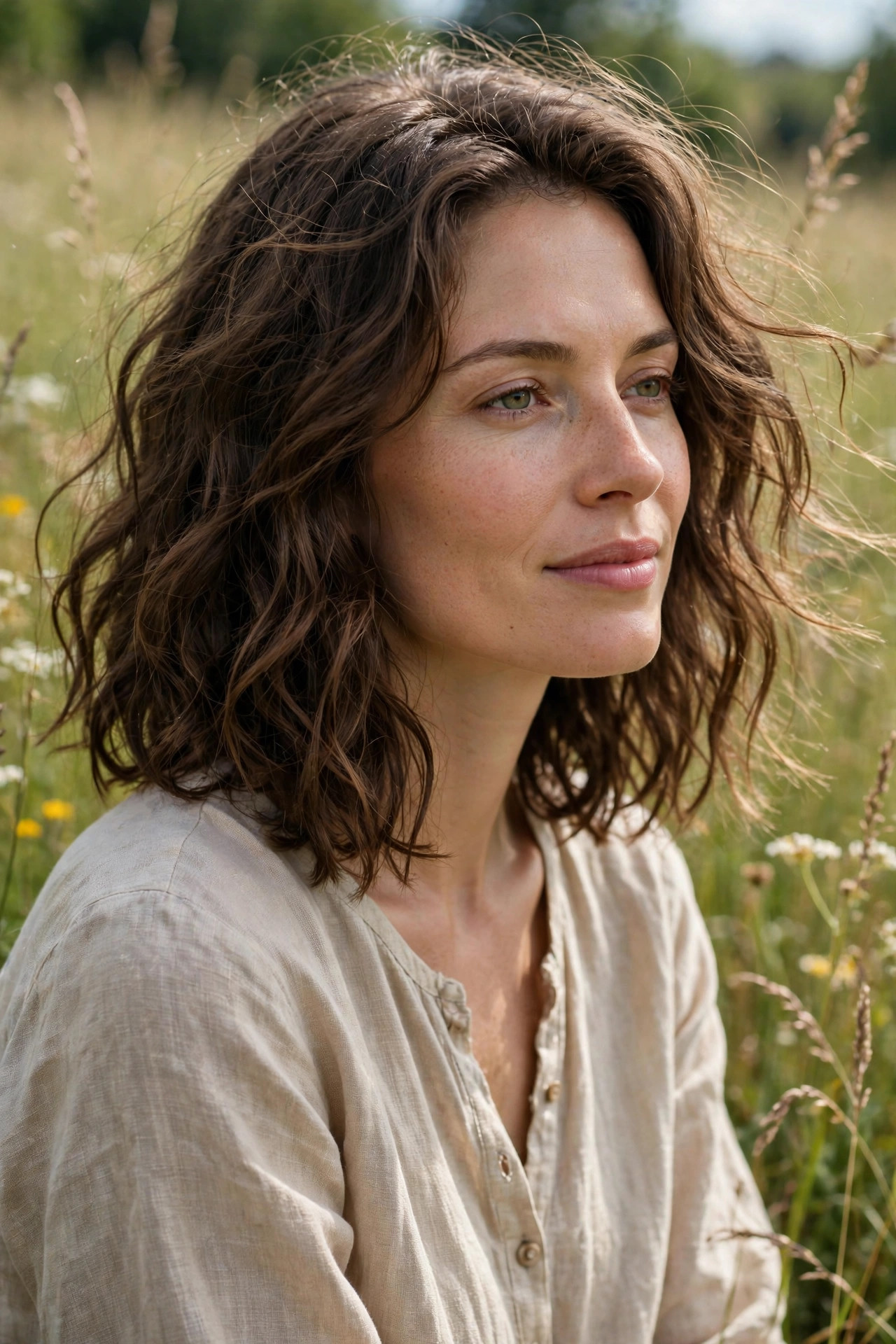 Effortless air-dried waves with natural texture