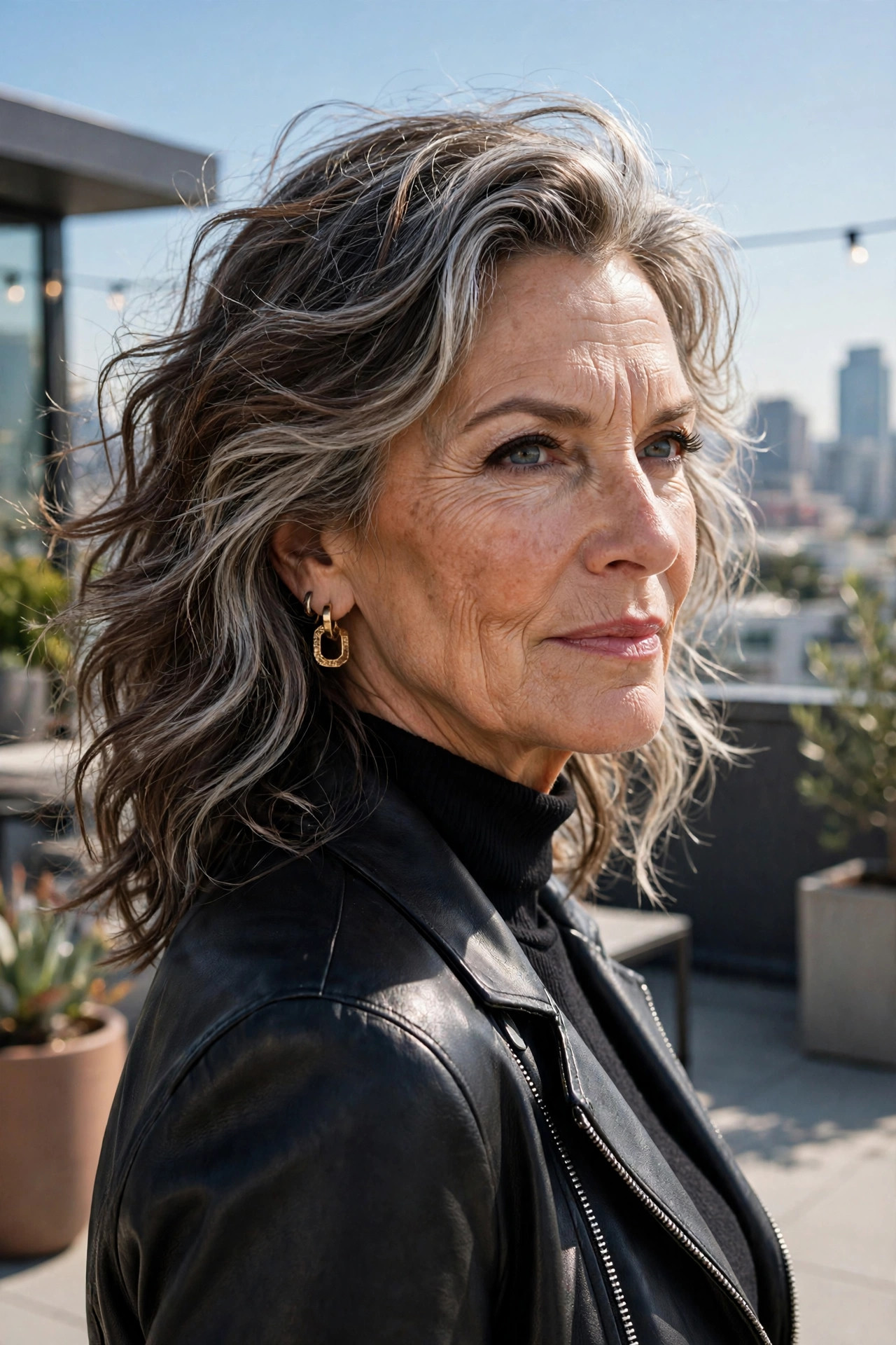 salt-and-pepper waves among gorgeous medium hairstyles for women over 60