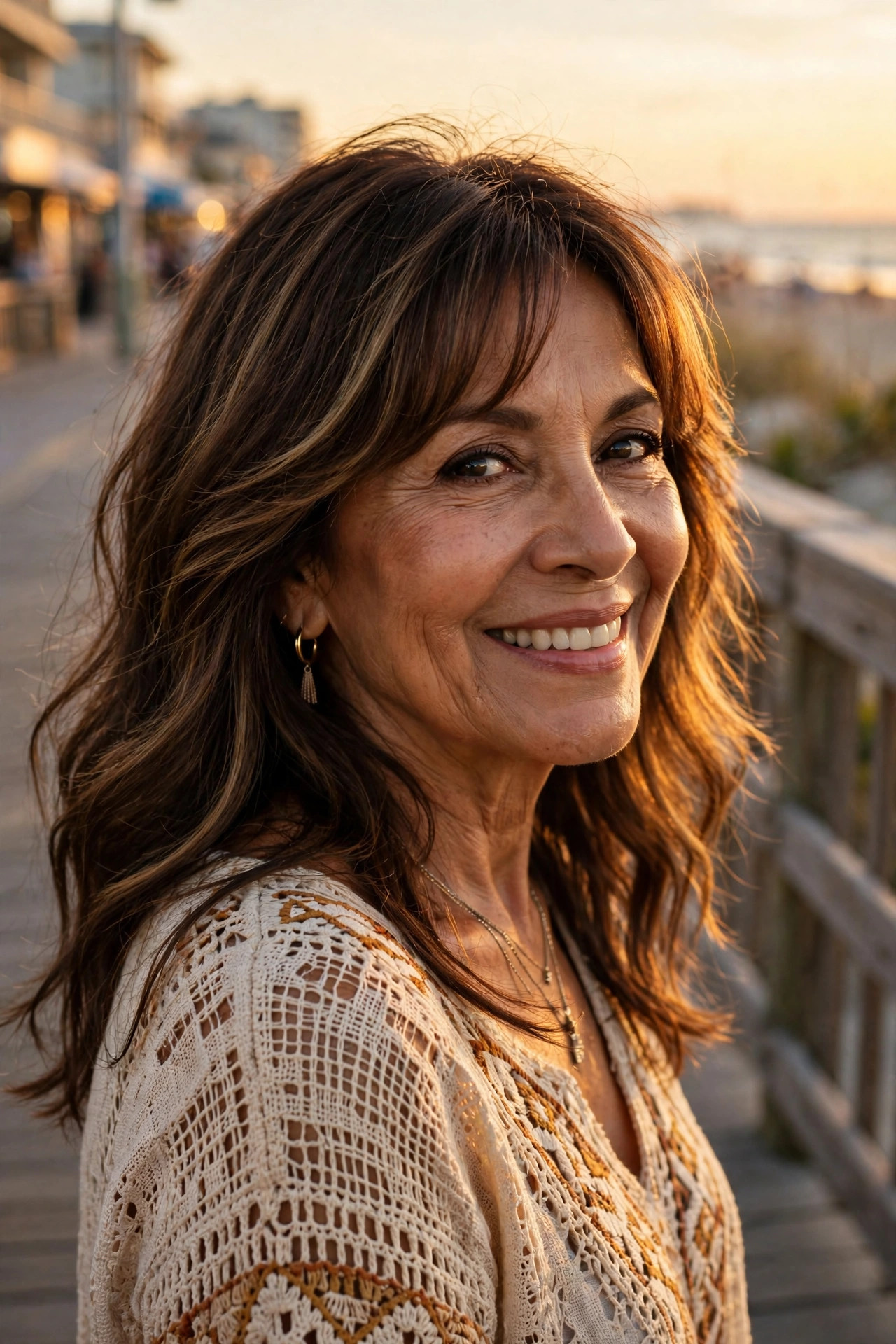 curtain bangs layers, a soft pick in medium hairstyles for women over 60