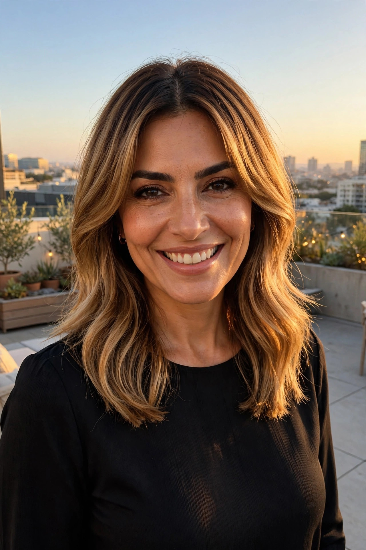 shoulder length hairstyles for women over 40 with curtain layers