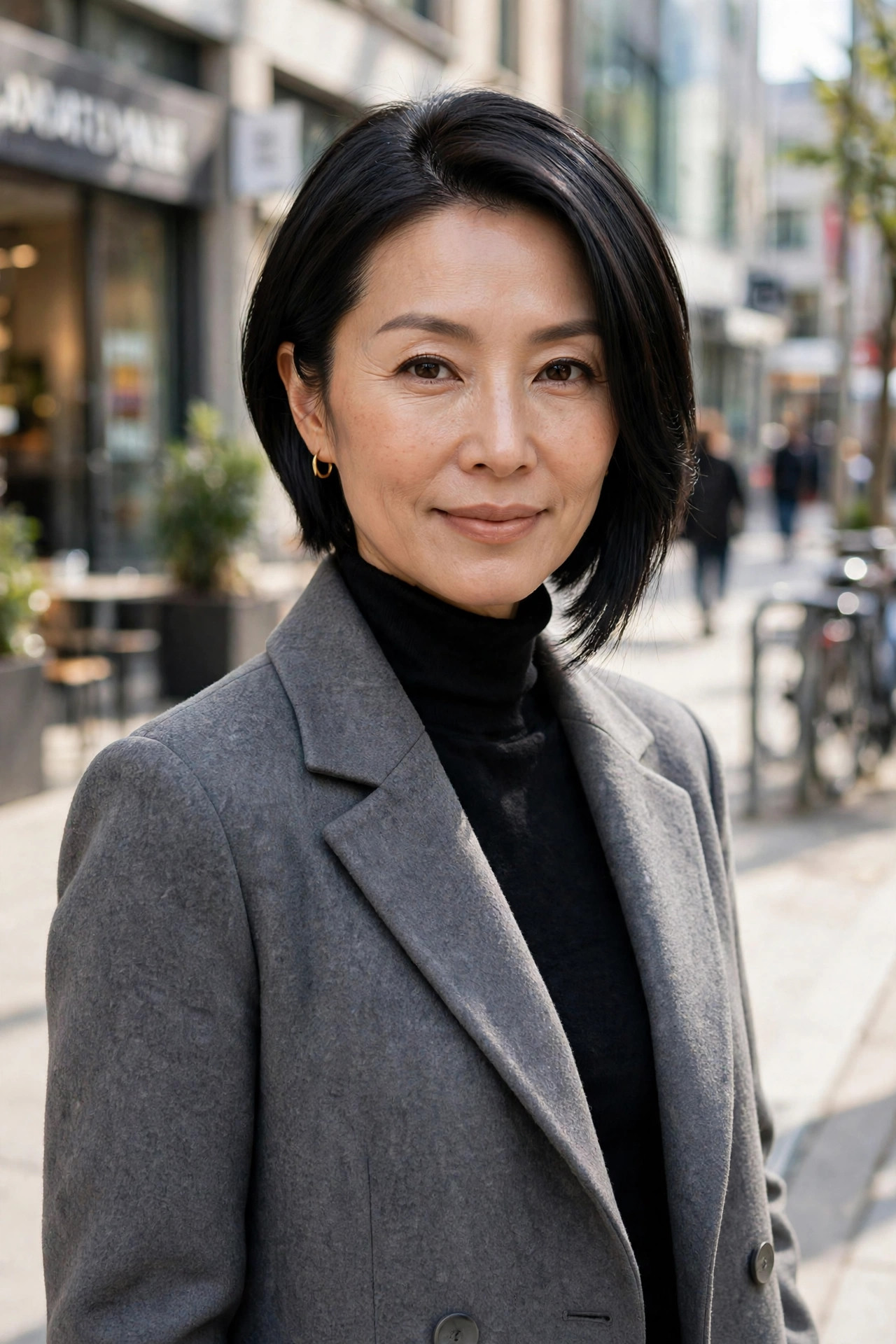 shoulder length hairstyles for women over 40 with inverted lob shape