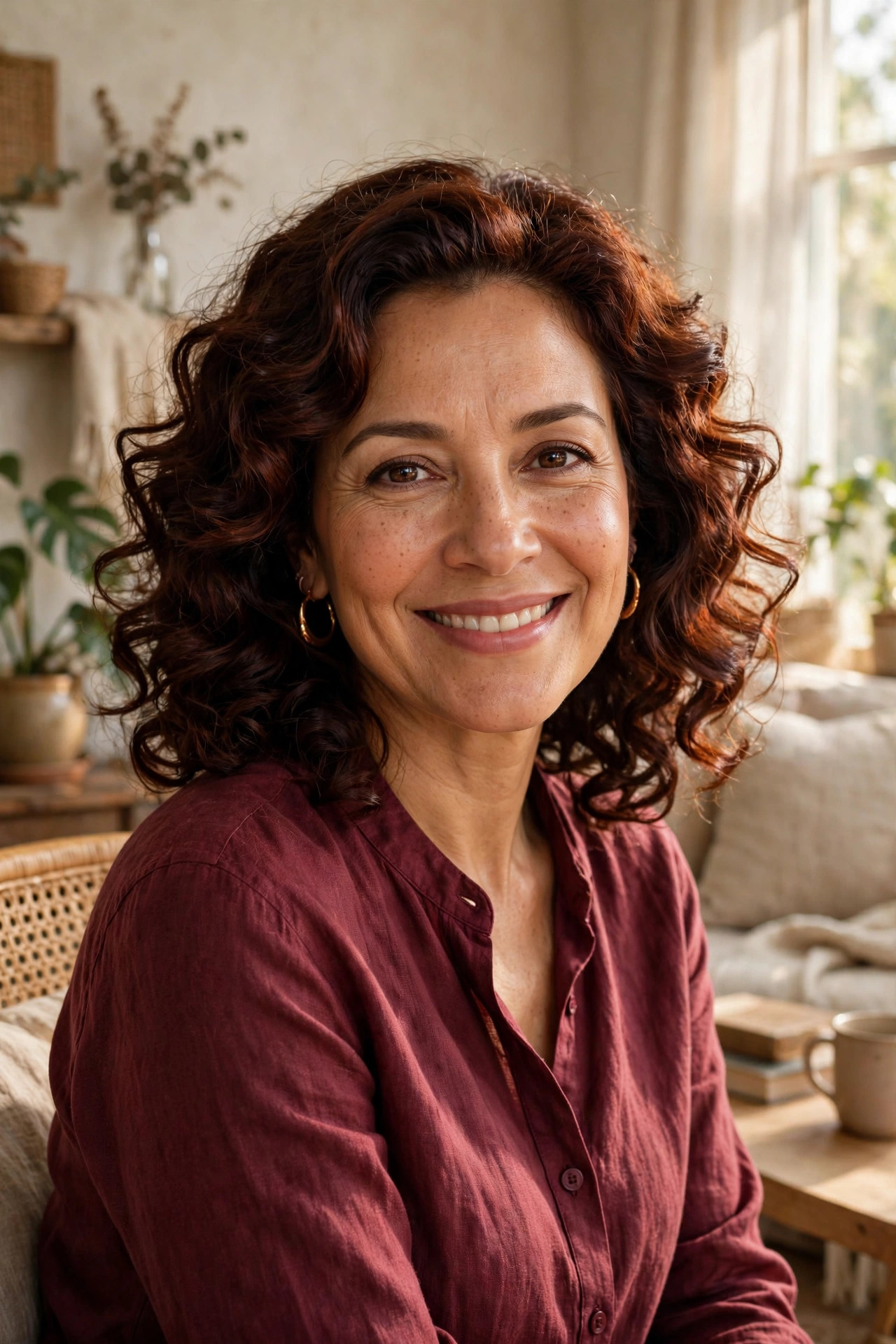 soft romantic curls at shoulder length