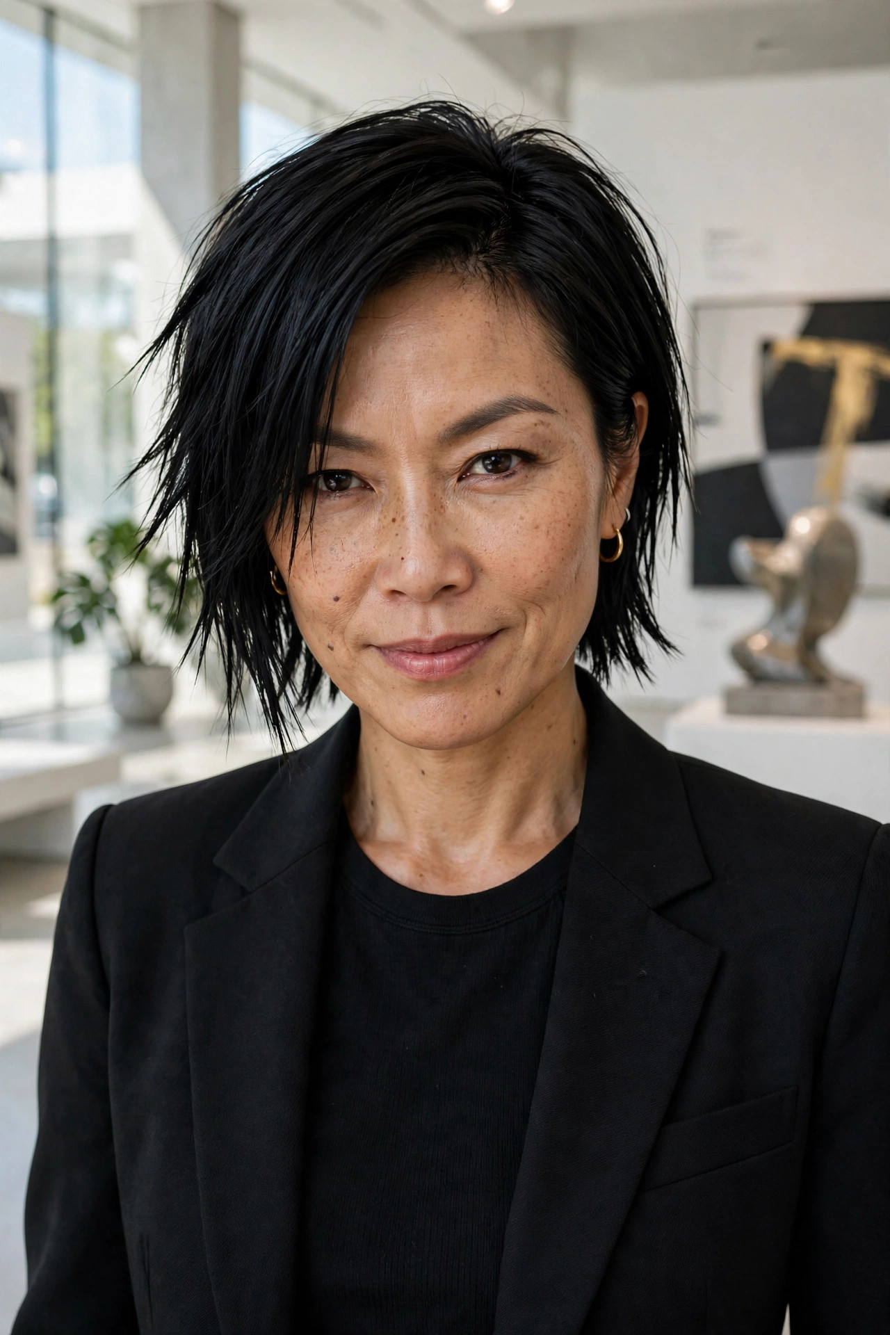 choppy modern lob with edgy texture