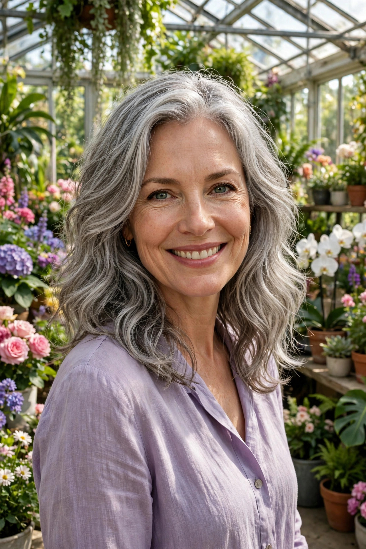 shoulder length hairstyles for women over 40 embracing natural silver