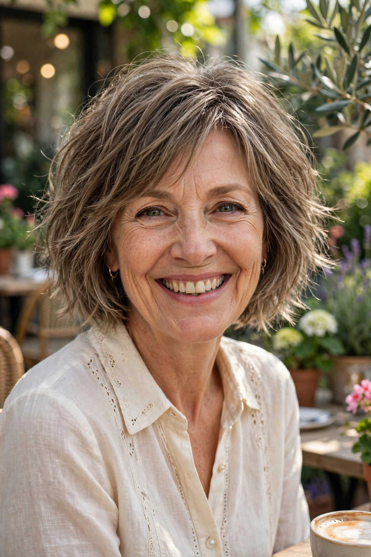 choppy bob for fine thin hair over 50