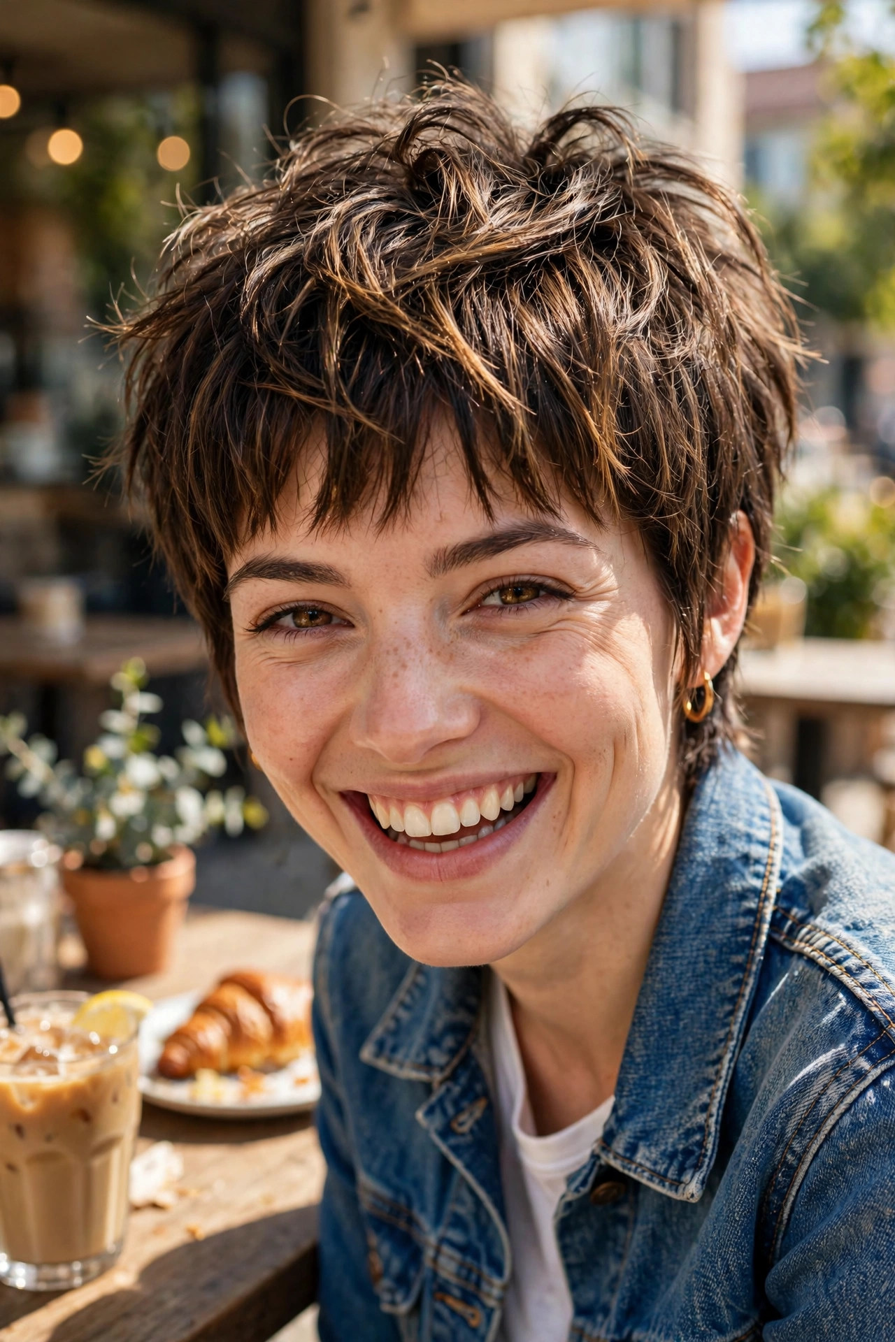 Choppy textured fringe in these edgy pixie haircuts