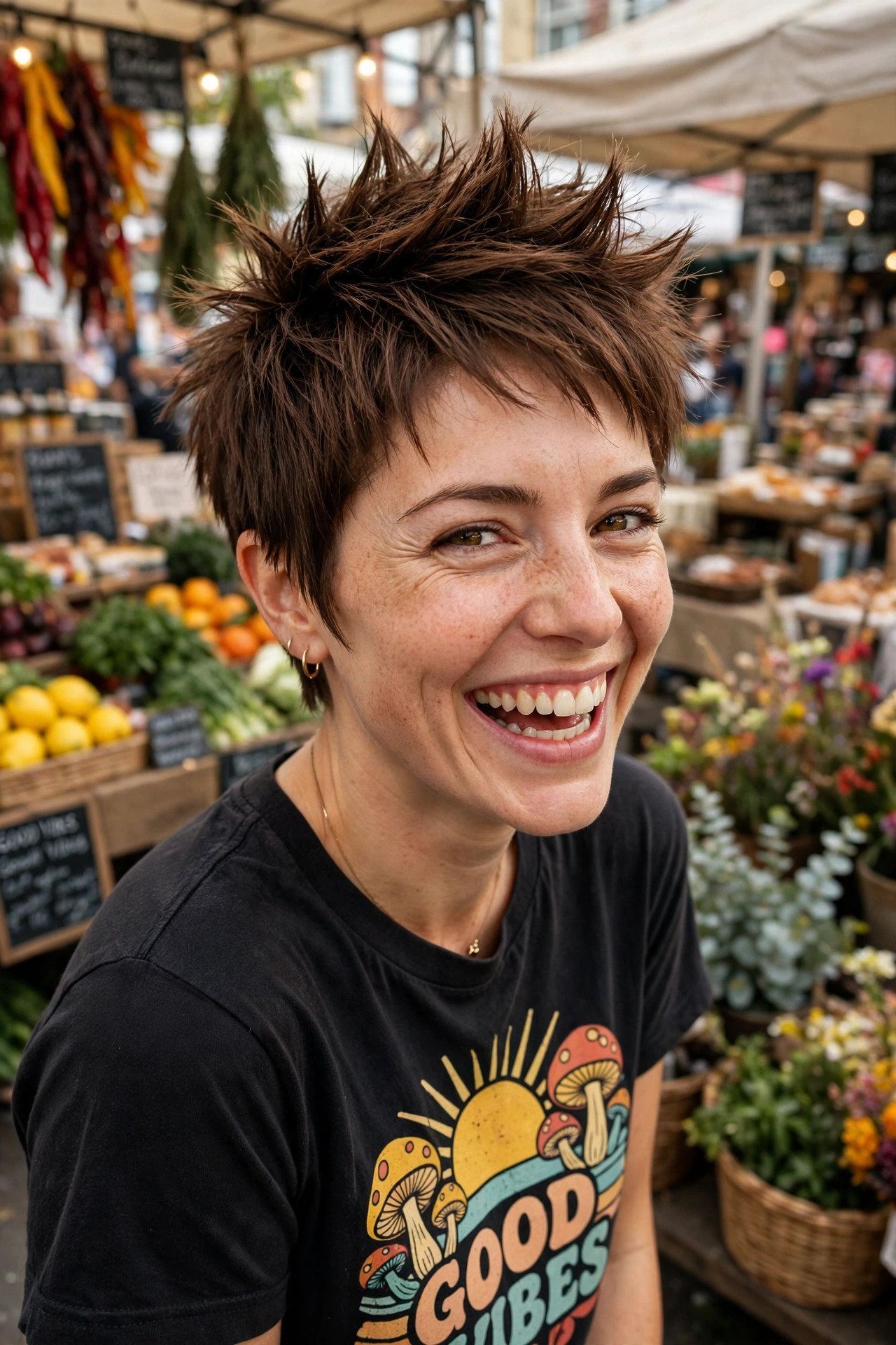 Spiky tapered top in these edgy pixie haircuts