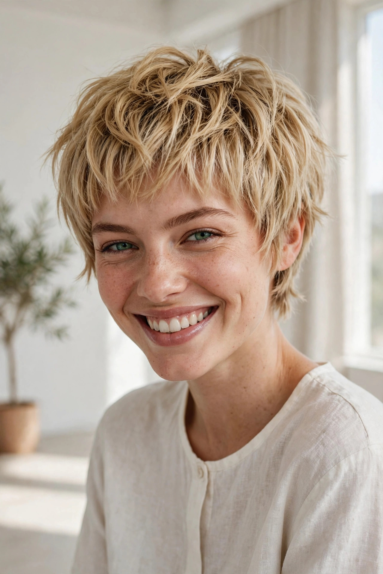 Modern textured bowl cut with daring attitude