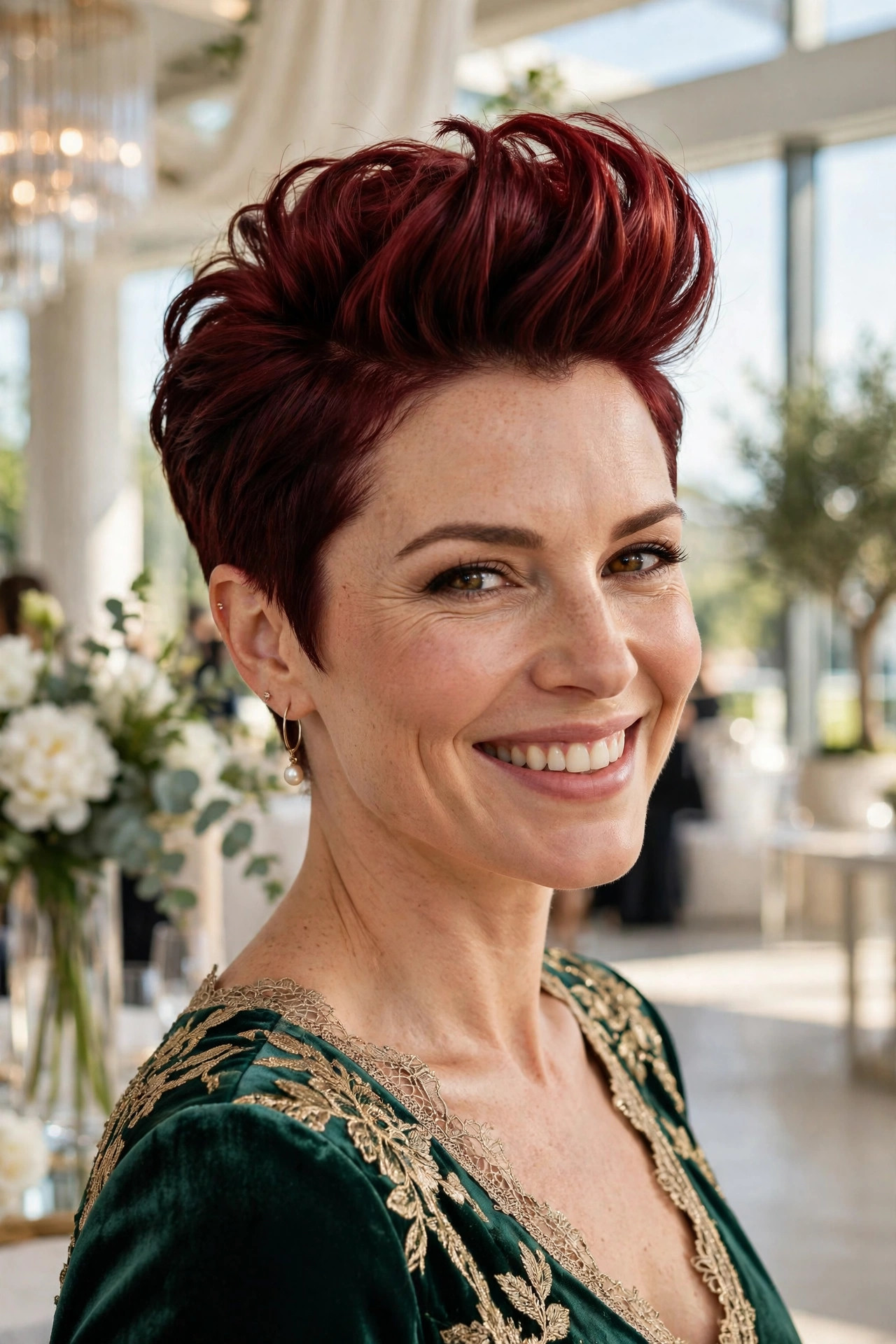 Pompadour pixie rise with a daring attitude