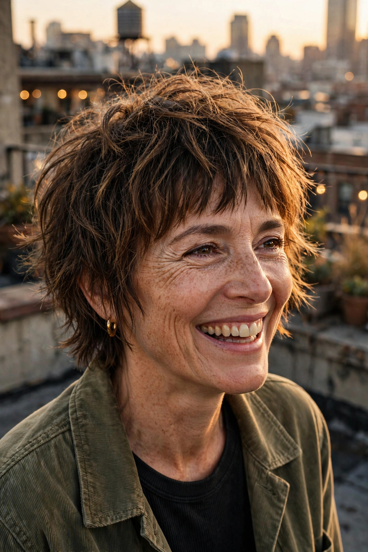 textured shaggy crop with tousled layers, among the edgy short hairstyles for women over 40