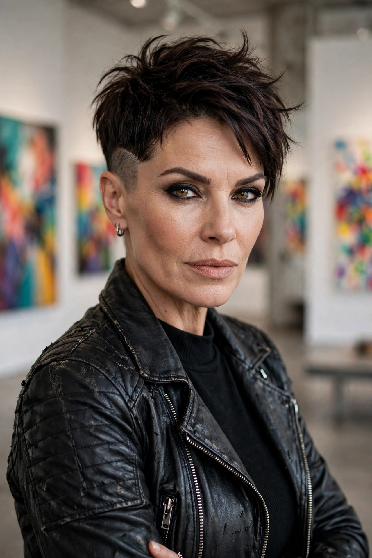 Edgy pixie with shaved undercut detail