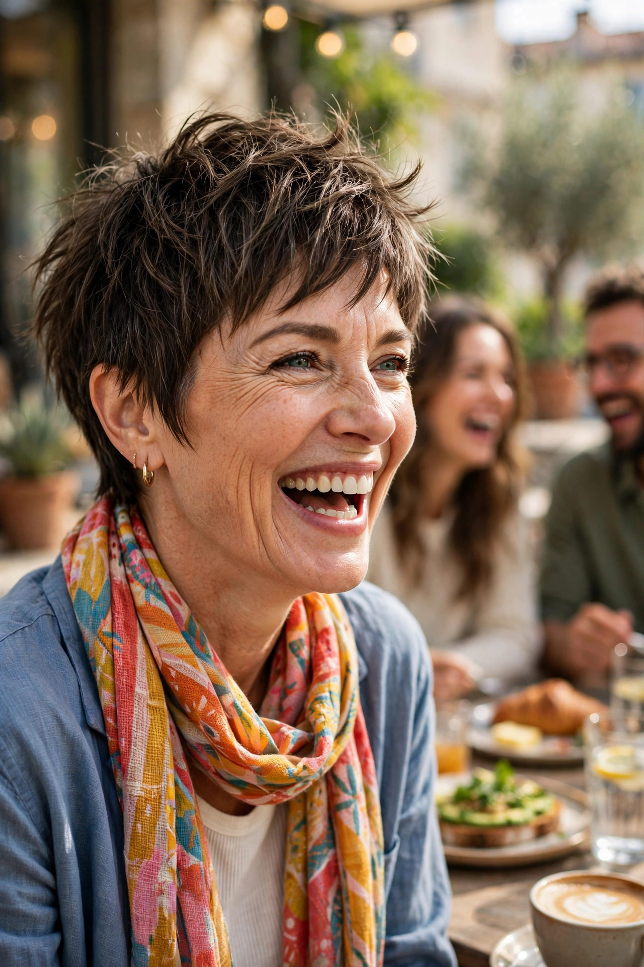Choppy pixie with piecey layers, a playful entry in fun short hairstyles for women over 40