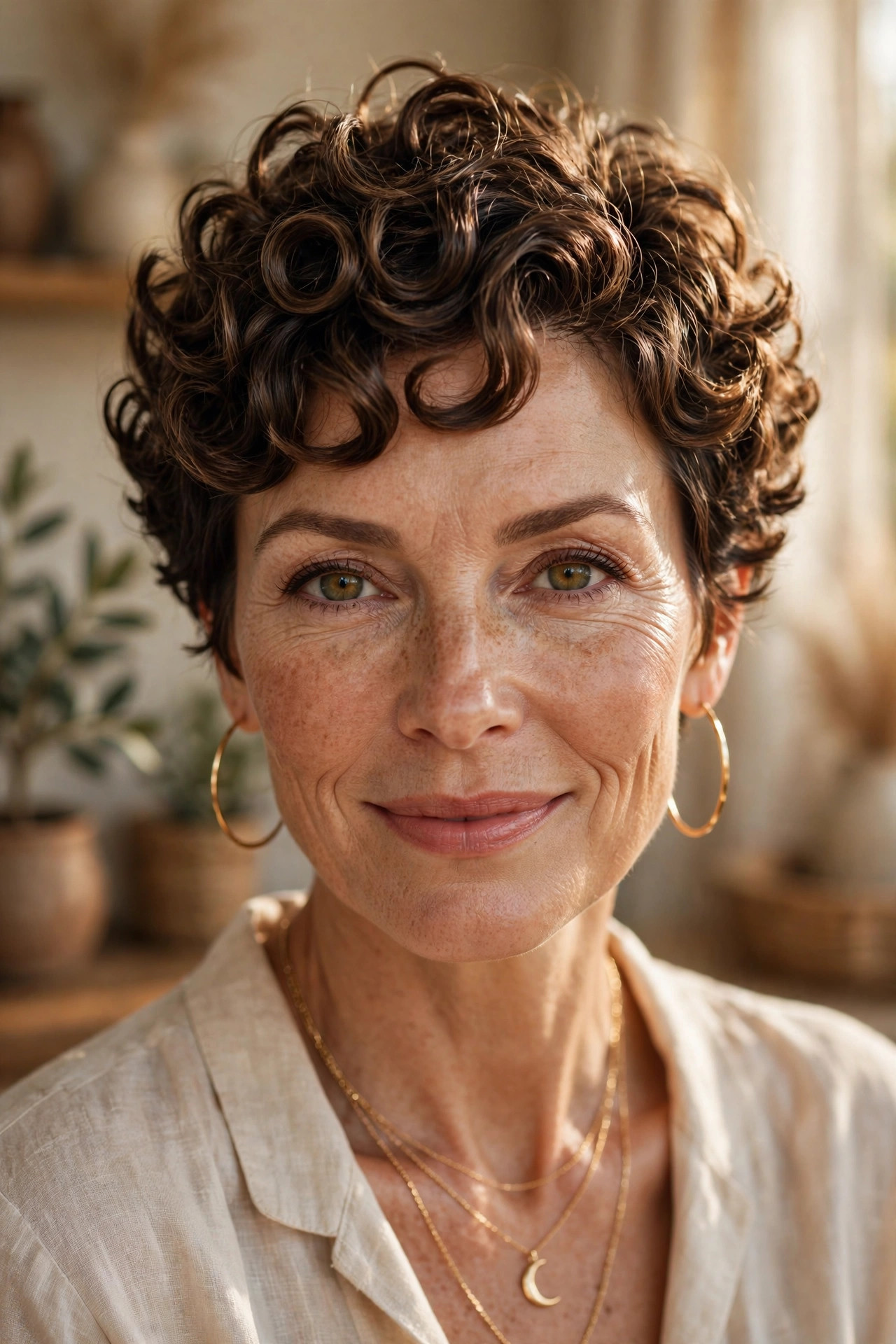 Spiral curl pixie with defined ringlets