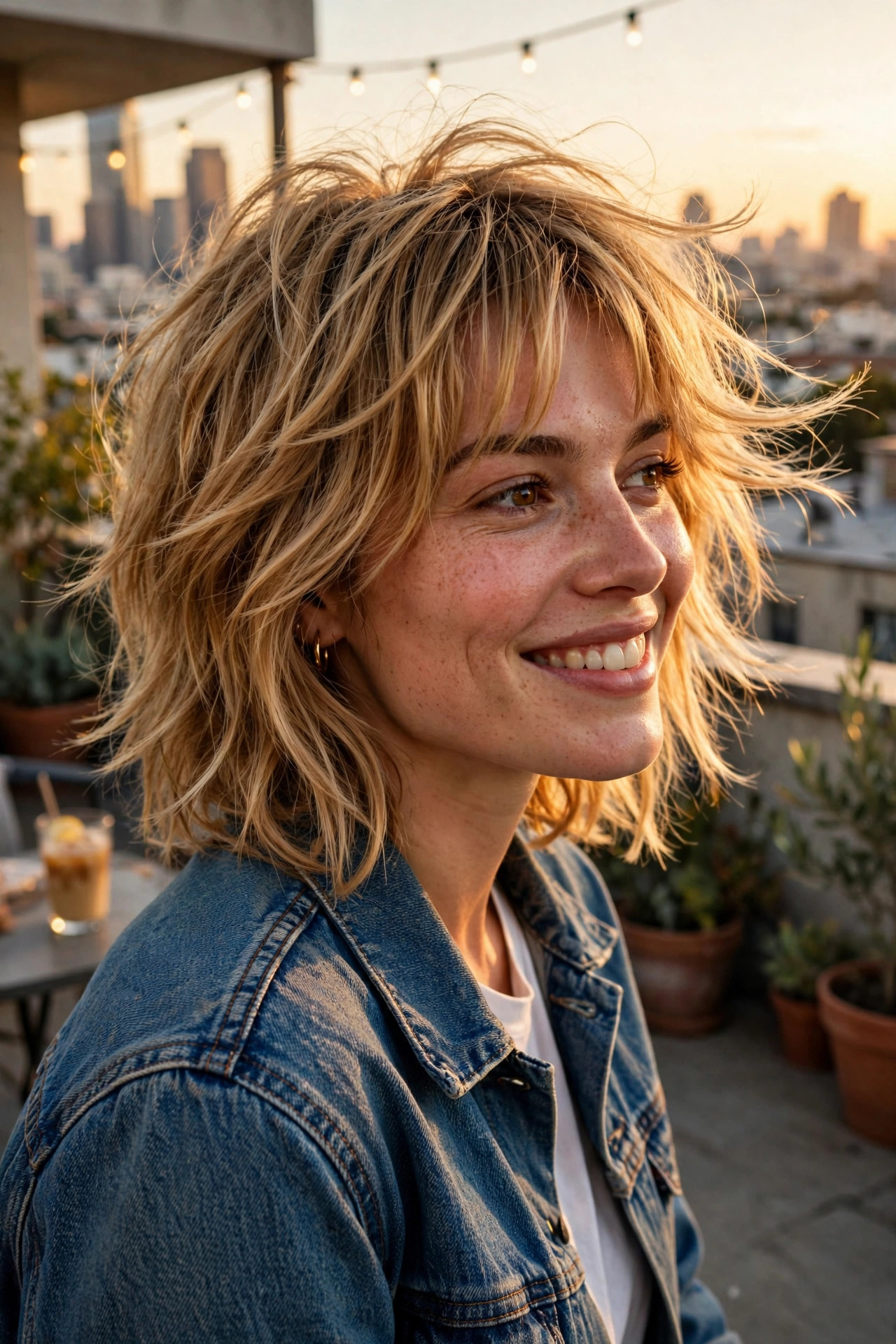 Textured lob shag, a playful hairstyle for your face shape