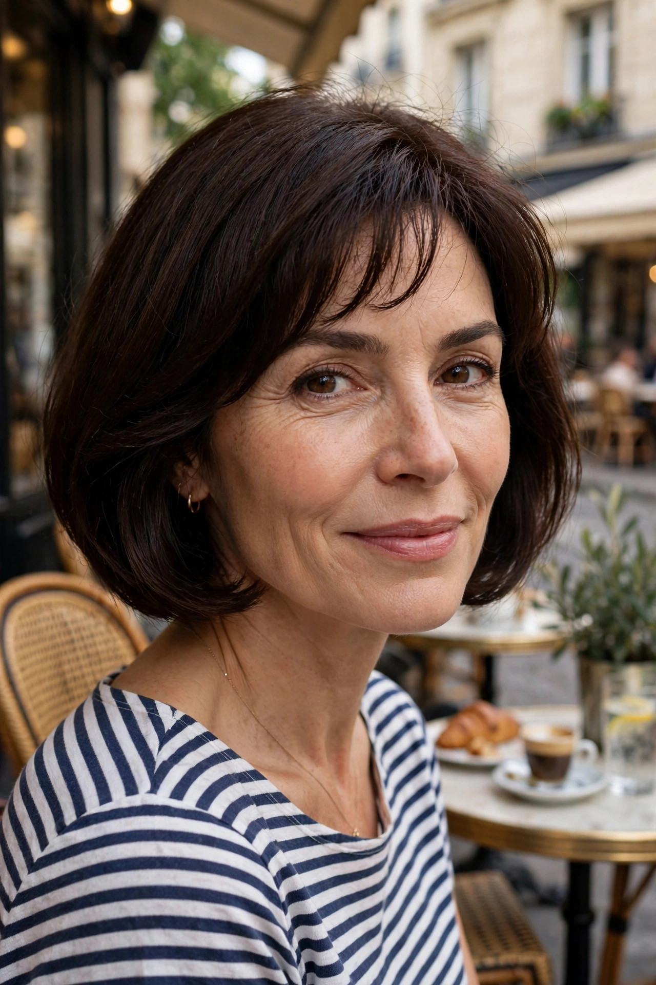 Chin-grazing French bob with wispy micro-fringe