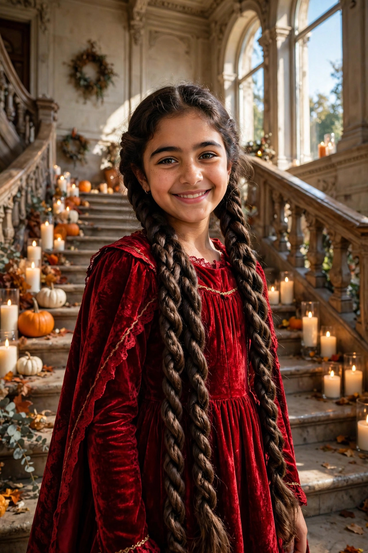 Twisted rope braids draped like a vampire cape