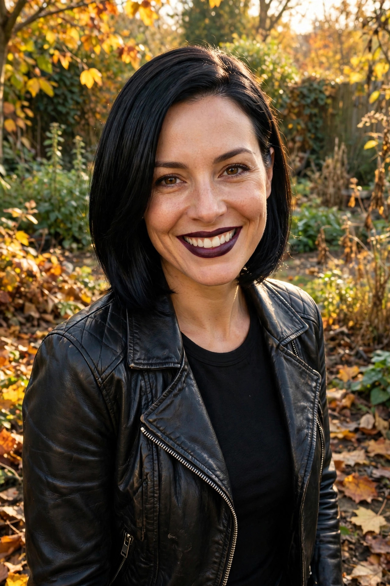 Gothic black lob, a sleek choice among halloween hairstyles for women