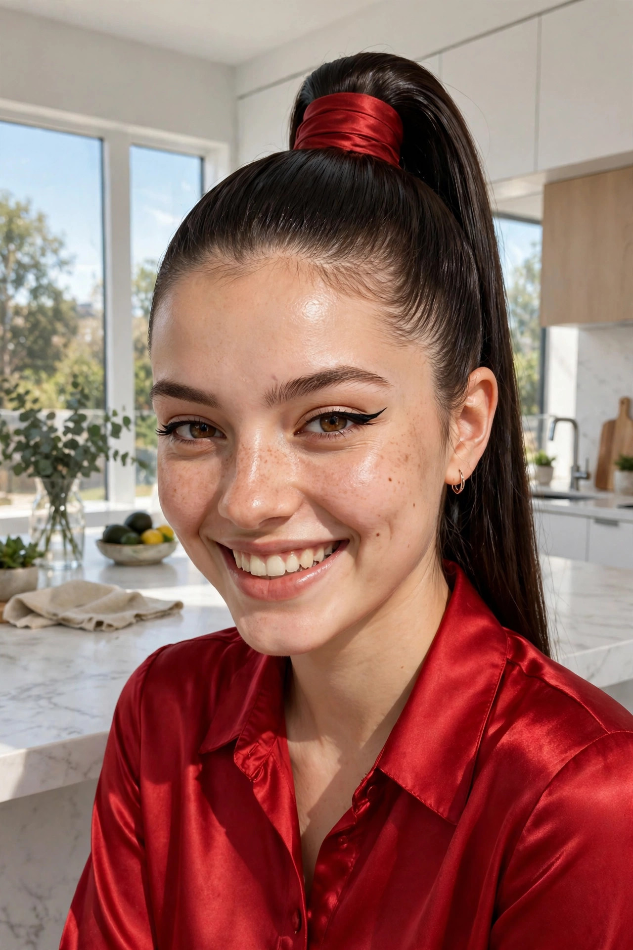 Sleek high ponytail, a chic halloween hairstyles for women idea