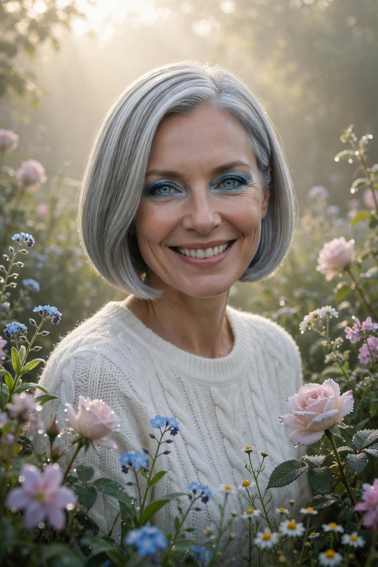 Silver-gray bob, a ghostly halloween hairstyles for women favorite