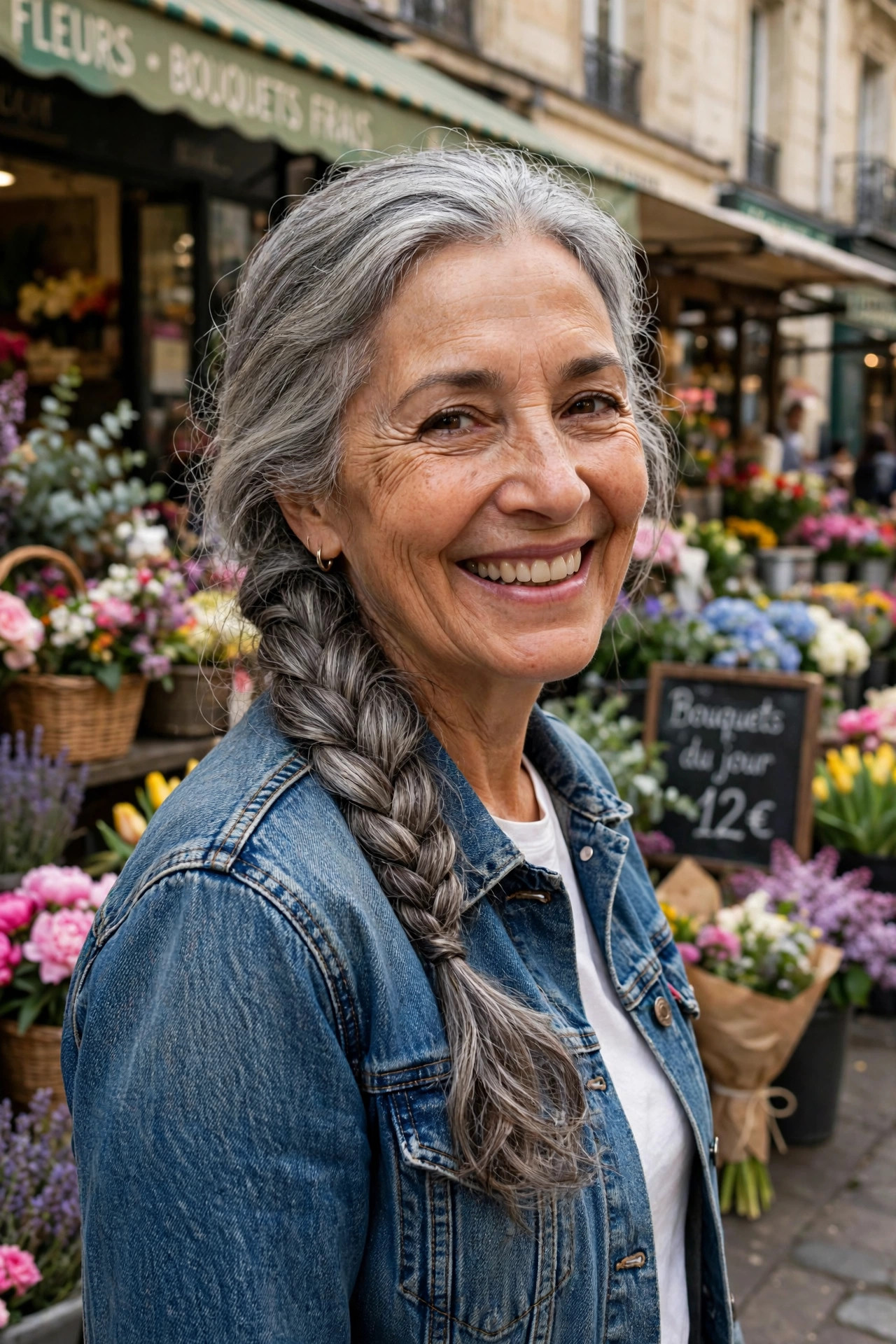 Classic French braid, a timeless example of long hairstyles for women over 50
