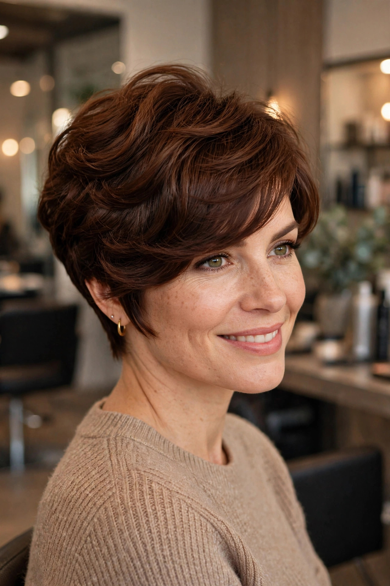 side-swept bangs pixie style