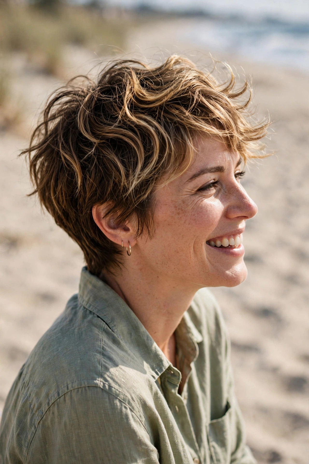 long pixie haircuts with beachy waves
