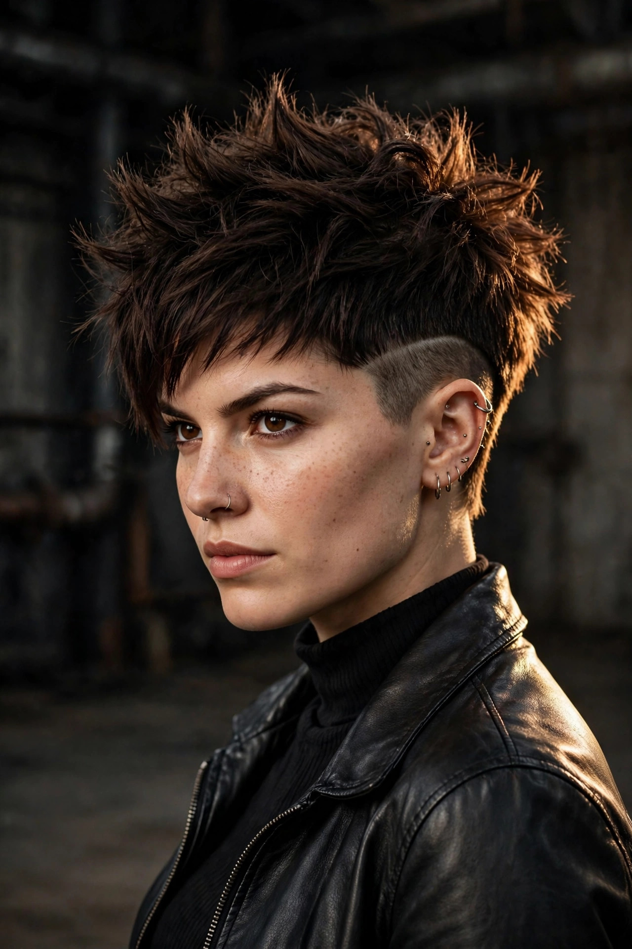 edgy pixie with tapered sides
