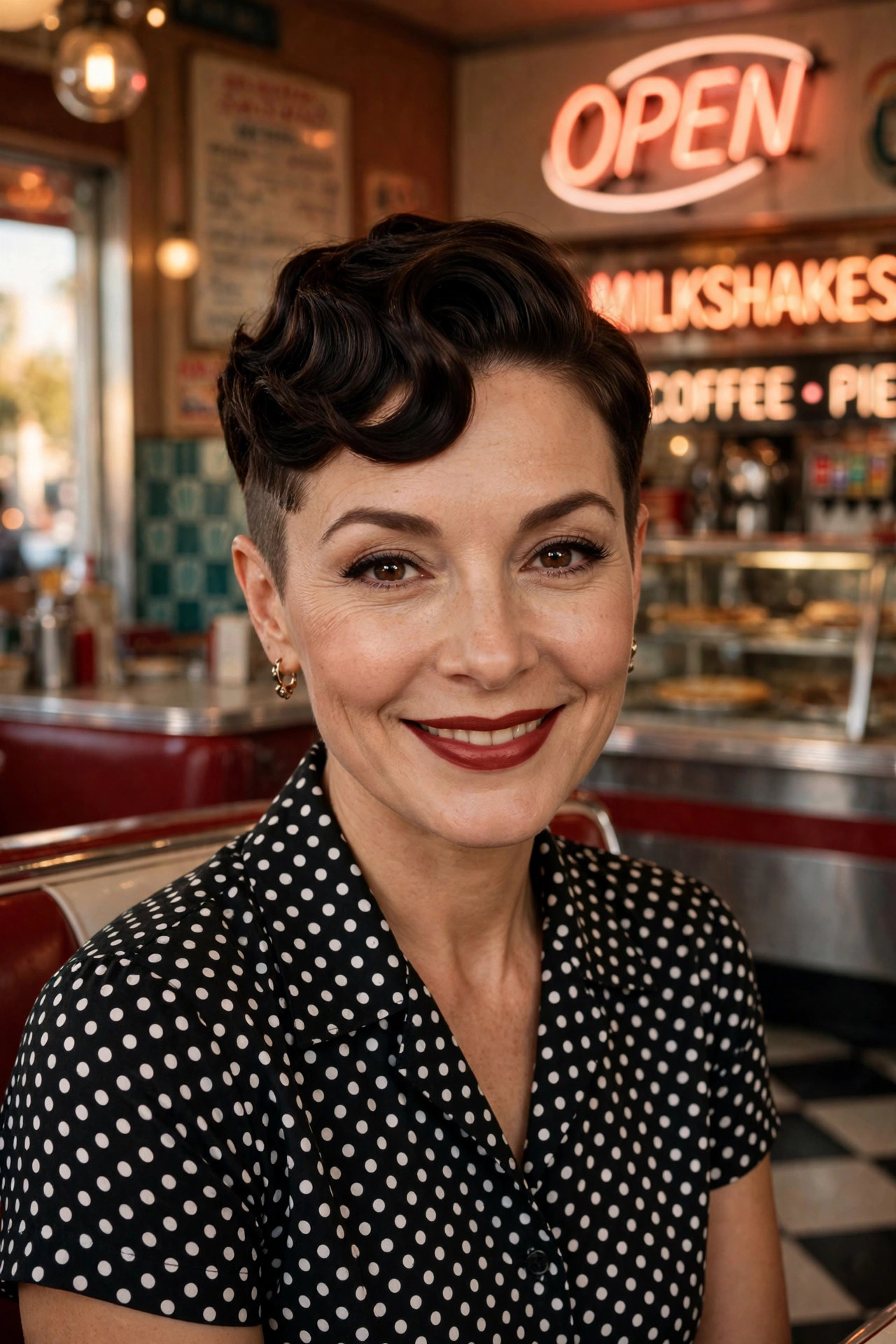 Vintage tapered pixie with finger waves and classic taper