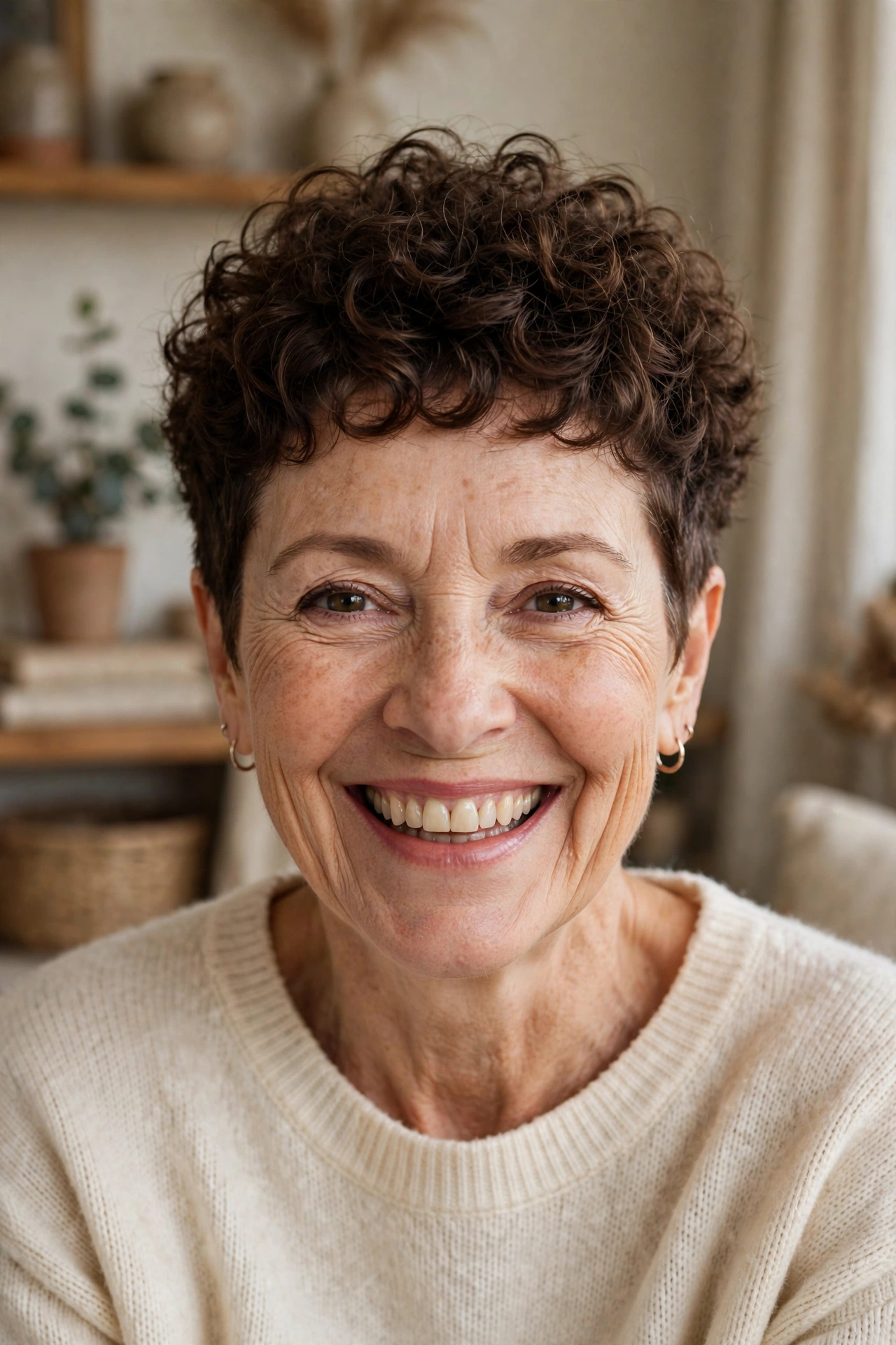 curly crown short pixie haircuts for women over 50 with natural curls