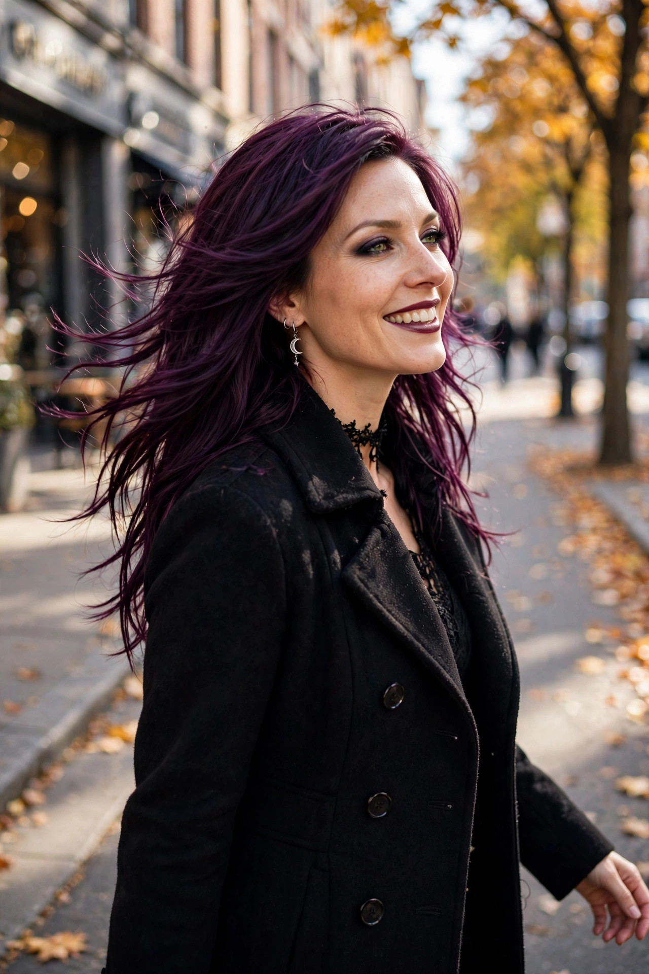 deep plum layered vampire hairstyles women color