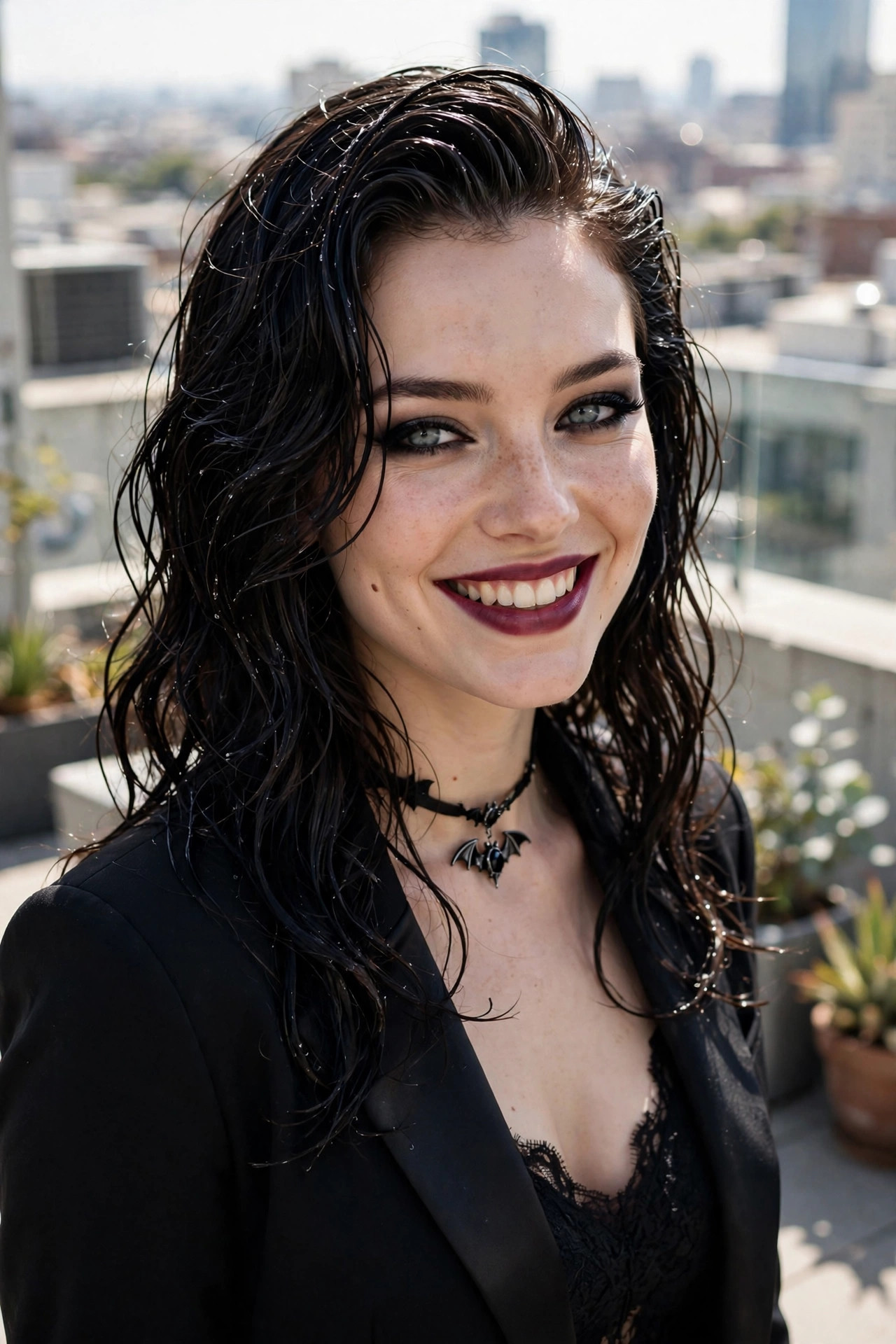 wet-look vampire hairstyles women glossy waves