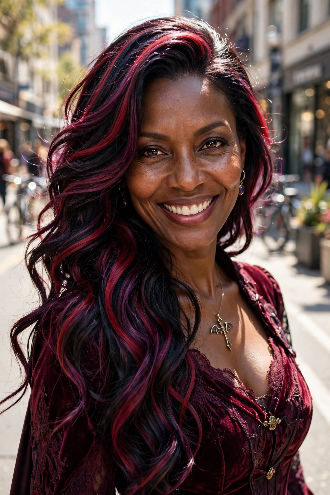 midnight balayage glam with dark vampire-inspired dimension